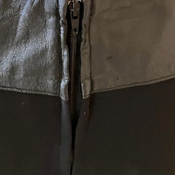 VTG David Benjamin pencil skirt black leather trim Women's size 10 Midi - Picture 3 of 4